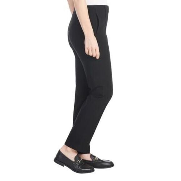 Hilary Radley Women's Ponte Pull-on Mid Rise Slim Leg Pants, Black, S - Picture 2 of 5